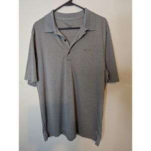 Greg Norman Mens Golf Polo Shirt Gray Shark Logo Short Sleeve Play Dry Size L G